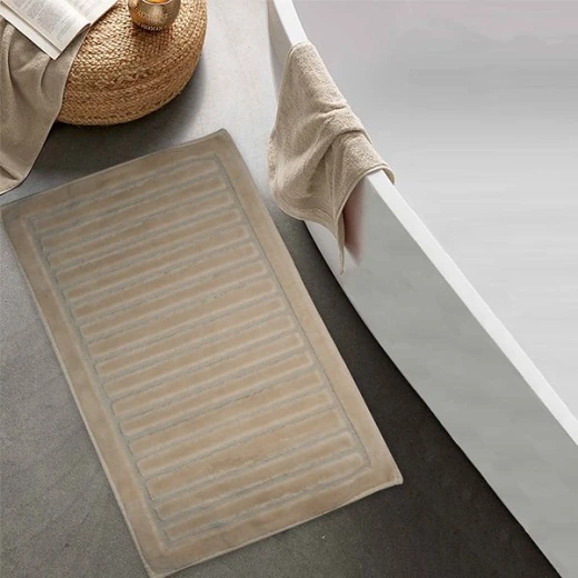 Nova Home Lines Bath Mat, Cotton, Cappuccino Color, 60*100 CM Nova Home Lines Bath Mat, Cotton, Cappuccino Color, 60*100 CM