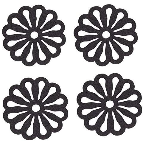 Fackelmann Coasters 4 Pieces, Grey & Red, 10 CM - Fackelmann - Image 4