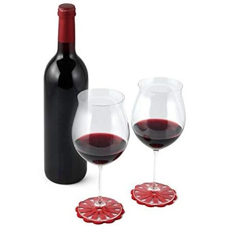 Fackelmann Coasters 4 Pieces, Grey & Red, 10 CM - Fackelmann - Image 3