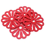 Fackelmann Coasters 4 Pieces, Grey & Red, 10 CM - Fackelmann