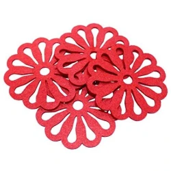Fackelmann Coasters 4 Pieces, Grey & Red, 10 CM