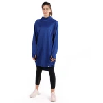 RB Women's Long Running Hoodie, Large Size, Royal Blue Color - RB