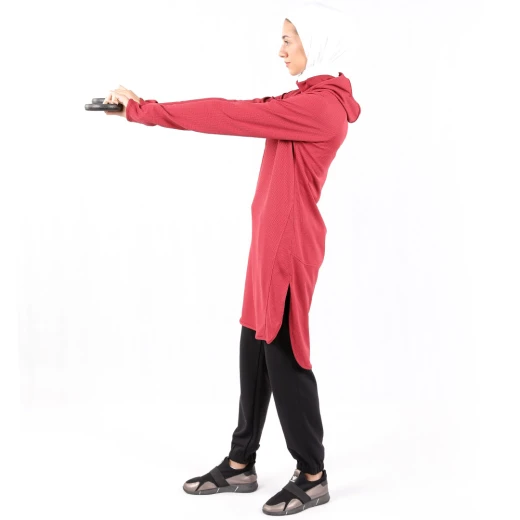 RB Women's Long Running Hoodie, Small Size, Red Color - RB - Image 2