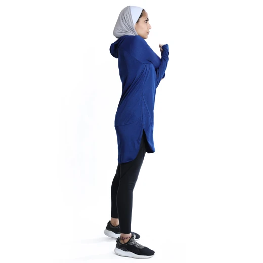RB Women's Mid-length Running Hoodie, Small Size, Royal Blue Color - RB - Image 3