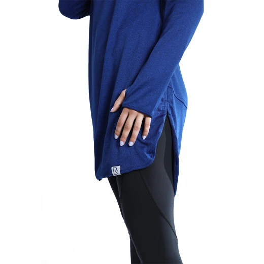 RB Women's Mid-length Running Hoodie, Small Size, Royal Blue Color - RB - Image 2