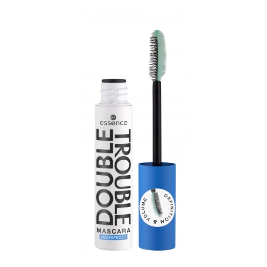 Essence Double Trouble Waterproof Mascara Black for Volume and Length Long Lasting Eye Makeup Essence Double Trouble Waterproof Mascara Black for Volume and Length Long Lasting Eye Makeup