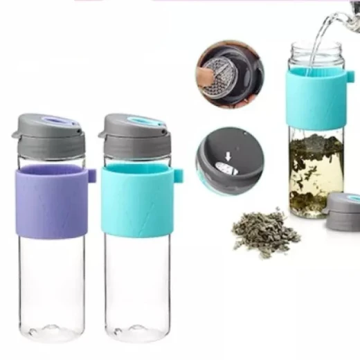 Komax Tea Bottle With Silicone Holder, Purple Color, 550 ml - Komax - Image 2