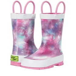 Western Chief Tie Dye Glitter Rain Boot for Kids, Size 20