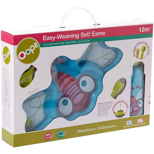Oops Children's Ware Food Set, Dragonfly Design, Blue Color - Oops - Image 5
