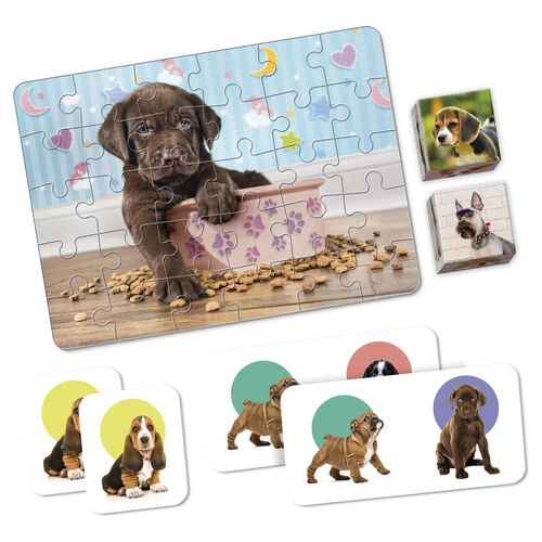 مجموعة ألعاب ألغاز جرو Clementoni Edu Kit 4 في 1: متعة تعليمية للأطفال - كليمنتوني - Image 3