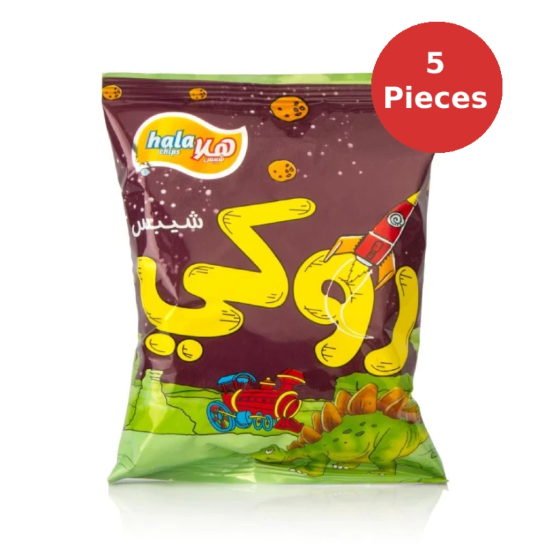 شيبس بنكهة الحار 55 جرام, 5 قطع من هلا روكي - شيبس هلا