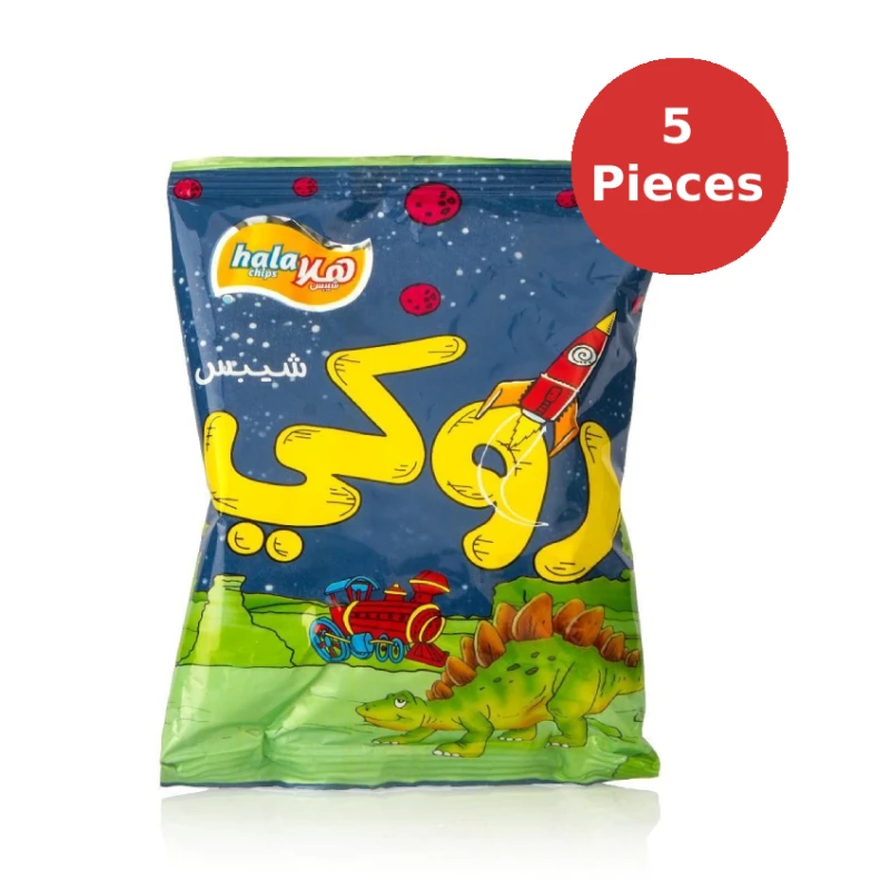 شيبس بنكهة الجبنة 55 جرام, 5 قطع من هلا روكي - شيبس هلا