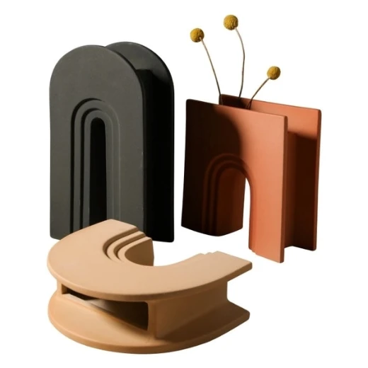 مزهرية سيراميك, باللون البيج, 15*23*7 سم - Image 3