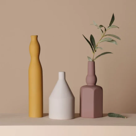مزهرية سيراميك, باللون الزهري البارد, 22*8 سم من - Image 4