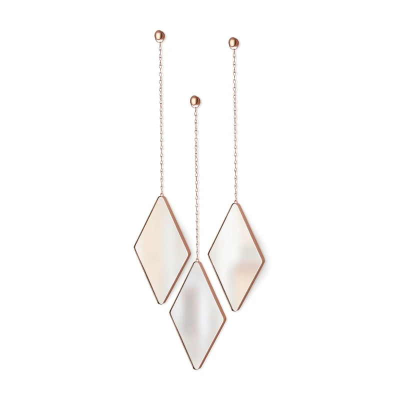 Umbra diamond shape mirror, set of 3 pieces, copper - Umbra