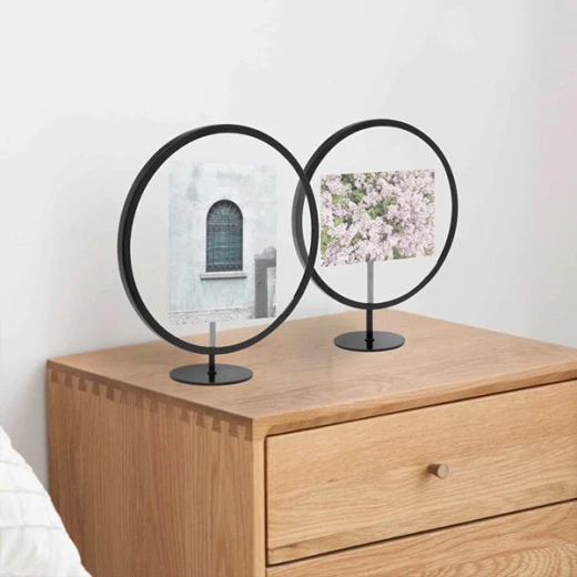 Umbra round photo frame, black 4*6 cm - Umbra - Image 3