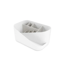 Umbra Glam White Makeup Organizer for Vanity with Multiple Compartments and Open Design Makeup Storage
