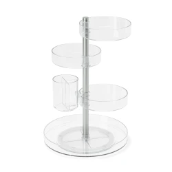 Umbra Pirouette Rotating Makeup Organizer Clear Acrylic Bathroom & Cosmetic Storage Shelf