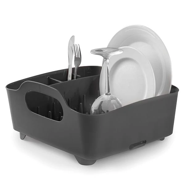 Umbra Tub Dish Drying Rack, Dark Grey - Umbra