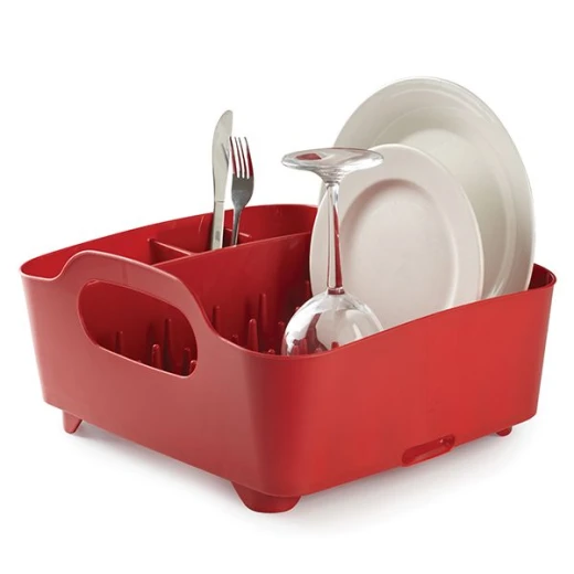 Umbra tub dish drying rack, red Umbra tub dish drying rack, red