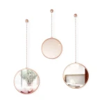 Umbra Round Shape Mirror, Set Of 3 Pieces, Copper Color - Umbra