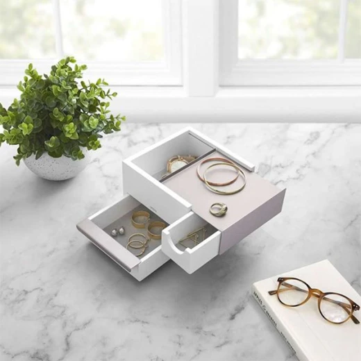 Umbra Mini Jewelry Box, White and Grey Color - Umbra - Image 2