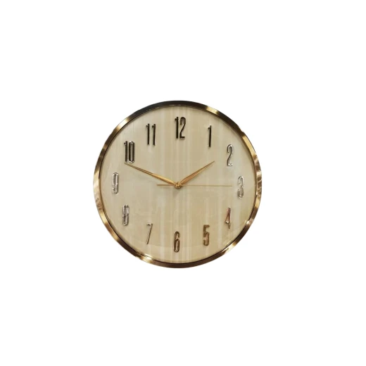 ساعة حائط دائرية, باللون الذهبي, 36 سم ساعة حائط دائرية, باللون الذهبي, 36 سم