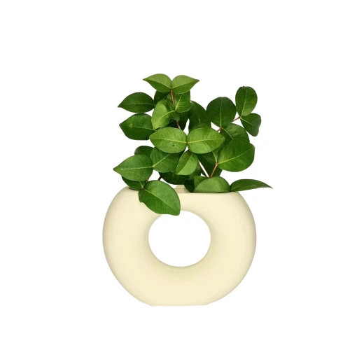 مزهرية سيراميك, باللون الأبيض الفاتح, 13*17*5 سم مزهرية سيراميك, باللون الأبيض الفاتح, 13*17*5 سم