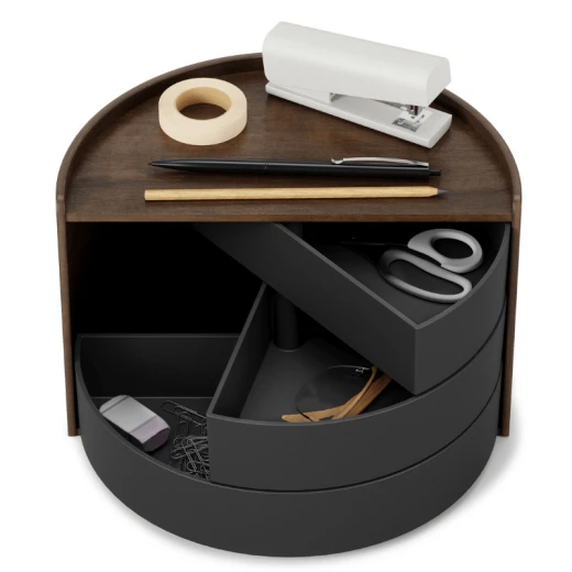Umbra storage box with rotating drawers, black color Umbra storage box with rotating drawers, black color