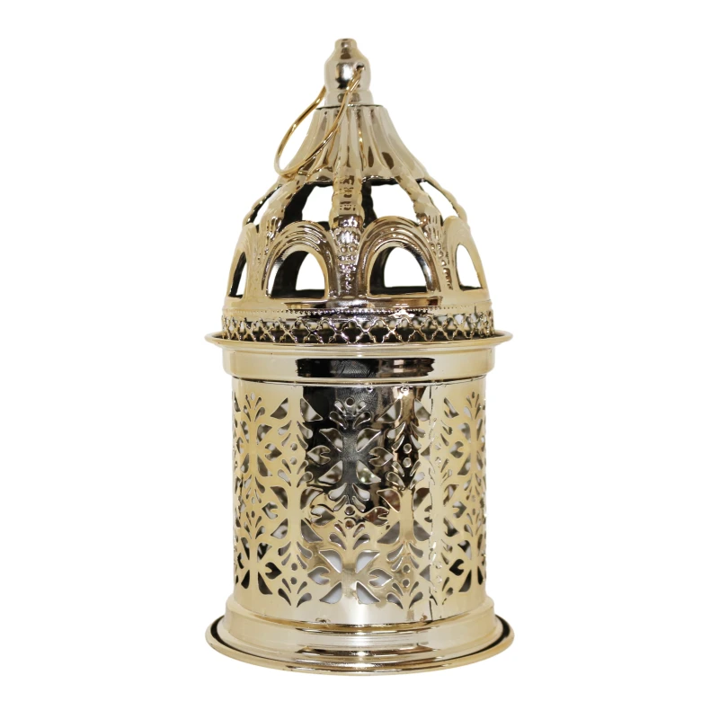 فانوس رمضان ، باللون الذهبي ، 13.1 × 13.1 × 25 سم