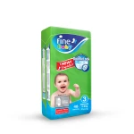 Fine Baby Diapers Jumbo Pack, Size 3, Medium, 4-9 Kg, 48 Diapers - Fine Baby