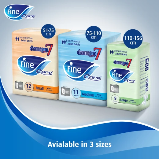 Fine Care Incontinence Unisex Briefs, Small, Waist 51-75 Cm, 12 Diapers - Fine - Image 7
