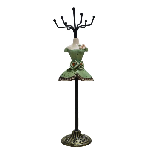 حامل إكسسوارات عصري, بتصميم فستان, باللون الأخضر حامل إكسسوارات عصري, بتصميم فستان, باللون الأخضر