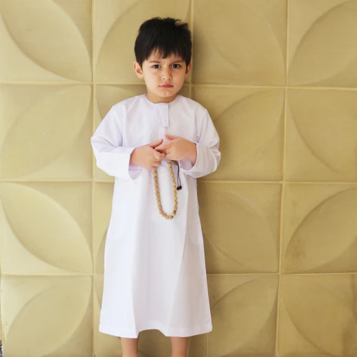 دشداشة أطفال صيفية, باللون الأبيض - Image 4