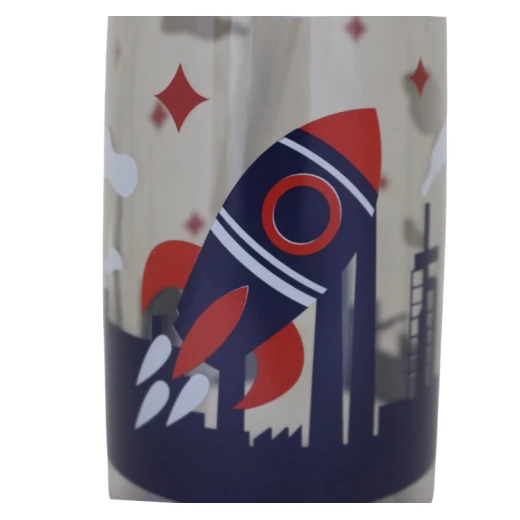 Sports Water Bottle With Straw Lid and Handle, Space Design, 400 Ml - Image 2