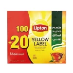 أكياس شاي العلامة الصفراء، 100 كيس شاي + 20 مجاناً من ليبتون - ليبتون