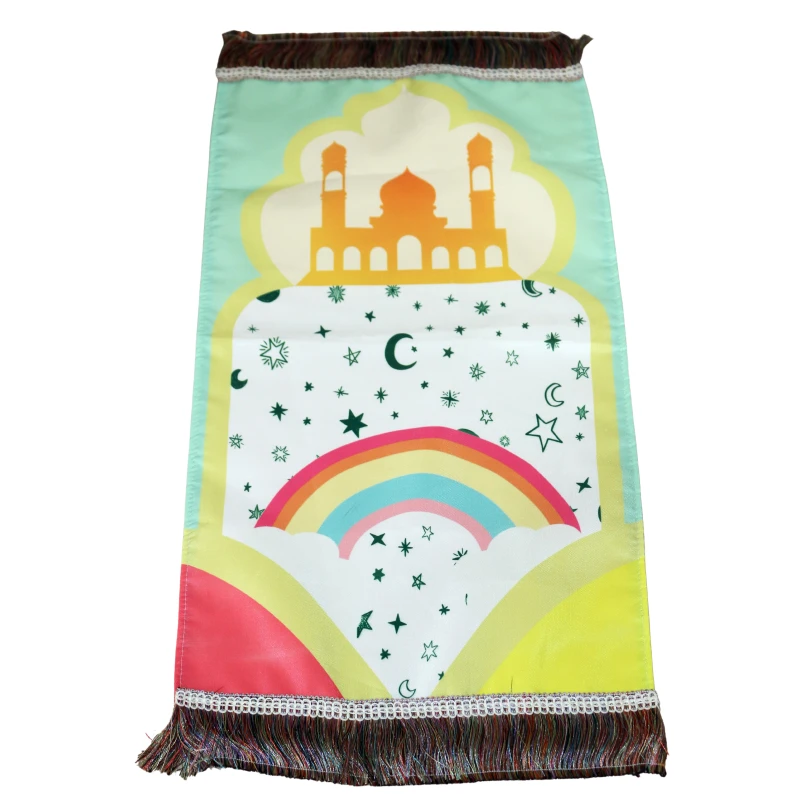 سجادة صلاة  للأطفال بتصميم قوس القزح، 38 × 75 سم