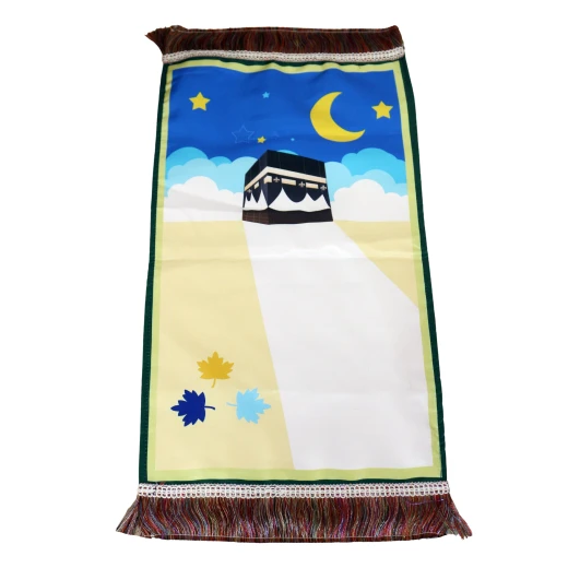 سجادة صلاة للأطفال بتصاميم متنوعة للكعبة، 38 × 75 سم سجادة صلاة للأطفال بتصاميم متنوعة للكعبة، 38 × 75 سم