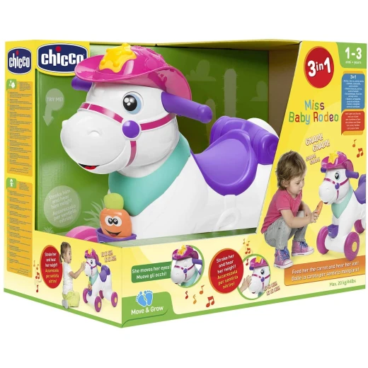 Chicco 3 In 1 Baby Miss Rodeo Ride On Kids Car, Pink Color - Chicco - Image 4
