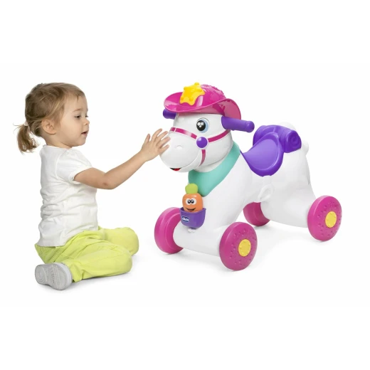 Chicco 3 In 1 Baby Miss Rodeo Ride On Kids Car, Pink Color - Chicco - Image 3