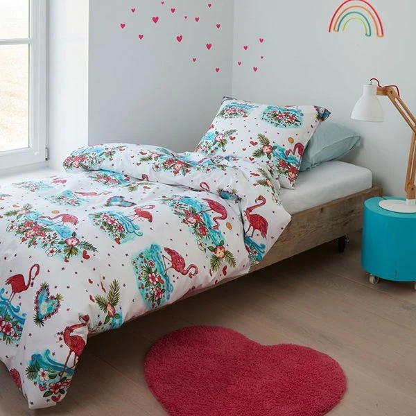 طقم وجه لحاف بتصميم فلامنغو, باللون الزهري, بالحجم مفرد و مفرد كبير, 2 قطع من بيدنج هاوس - بيدنج هاوس