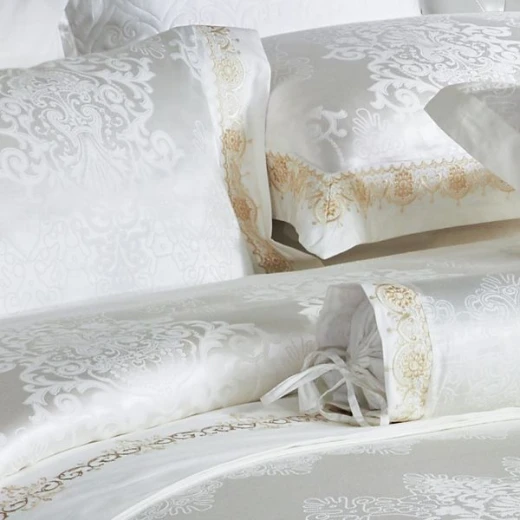 Nova Home Luxury Silk And Cotton Bed Set  Ensemble, 12 Pieces, White Color, King Size - Nova Home - Image 5