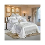 Nova Home Luxury Silk And Cotton Bed Set  Ensemble, 12 Pieces, White Color, King Size - Nova Home