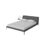 Bedding house fitted sheet set, cotton, light grey color, queen size, 3 pieces - Bedding House