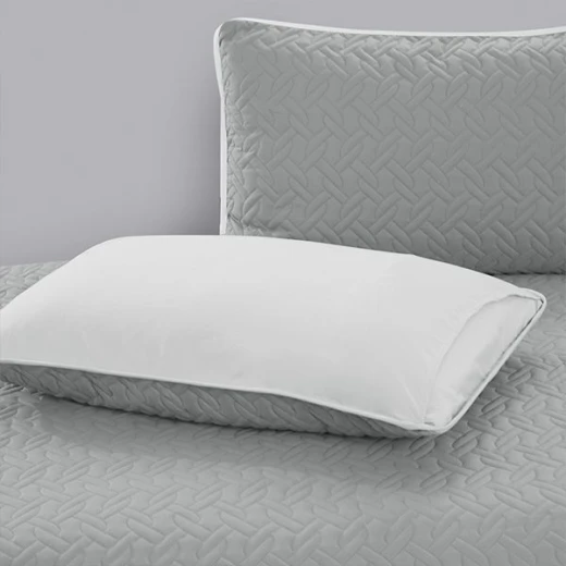 Nova home cross double face bedspread set, grey and silver color, twin size, 3 pieces - Nova Home - Image 3