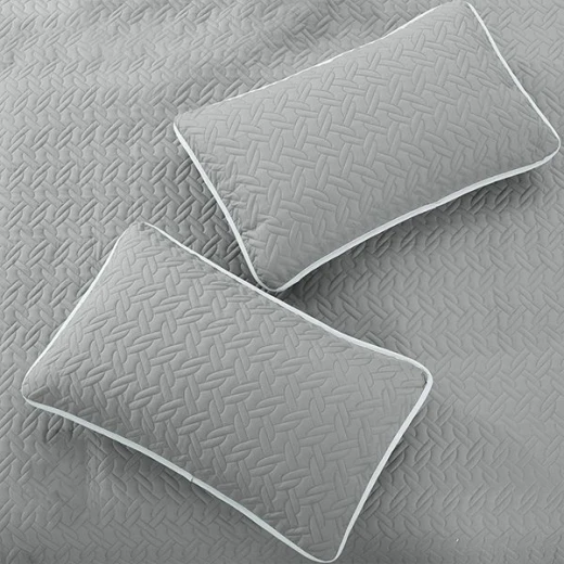 Nova home cross double face bedspread set, grey and silver color, twin size, 3 pieces - Nova Home - Image 5