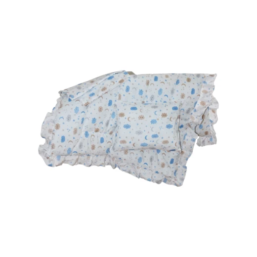 مجموعة نوم للبيبي, باللون الأزرق والبني, 110*80 سم, 3 قطع - Image 2