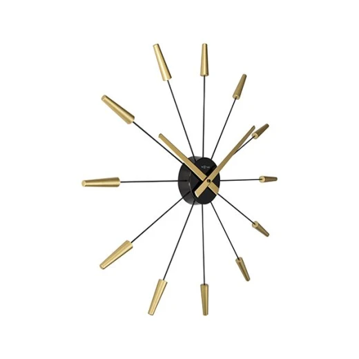 Nextime plug in wall clock, gold color Nextime plug in wall clock, gold color
