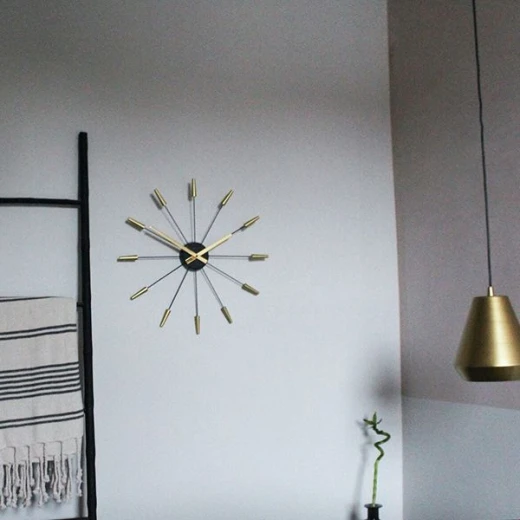 Nextime plug in wall clock, gold color - Nextime - Image 4