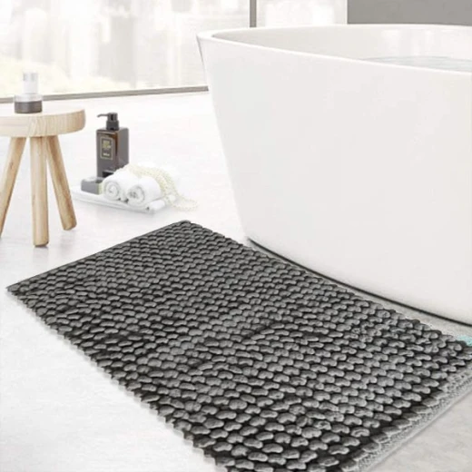 Nova home loopy bath mat, chenille, silver color, 60x120 cm Nova home loopy bath mat, chenille, silver color, 60x120 cm